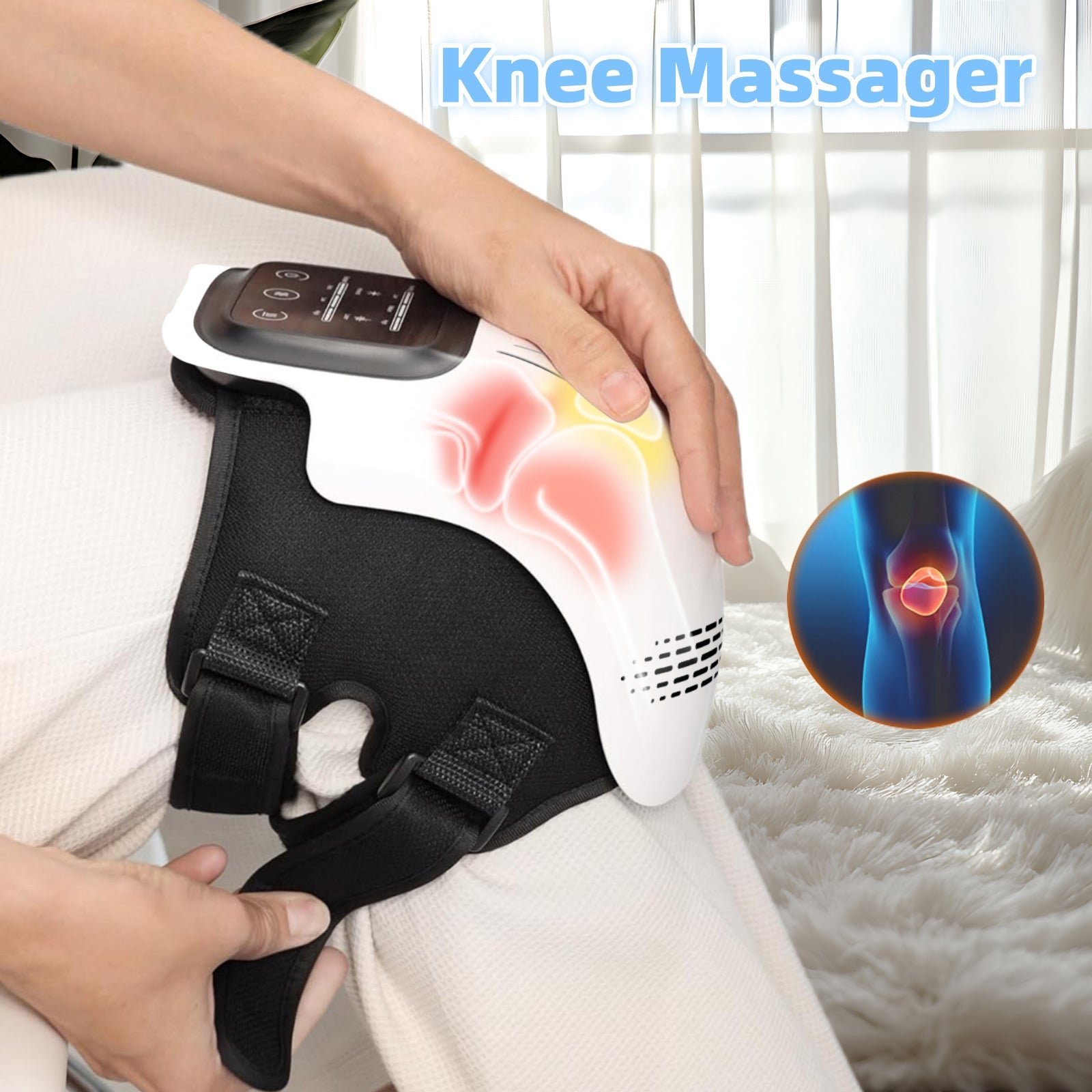 Intelligent Home Use Electric Intelligent Kneading Heating Knee Massager Rechargeable Pain Relief Infrared Laser Vibration Knee Massager - e & cj8e & cj8