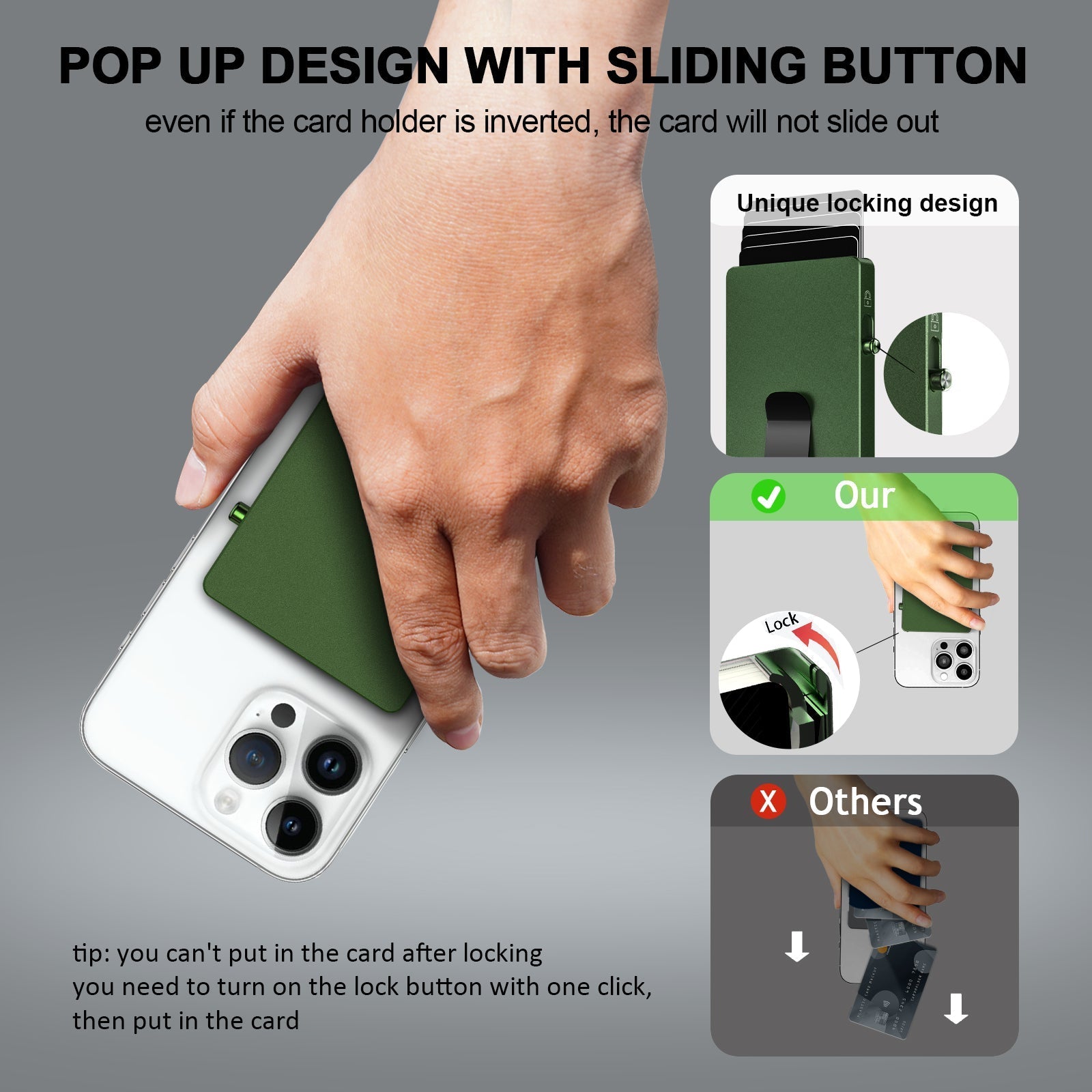 Minimalist Pop up Wallet with Money Clip, All Aluminum Slide Rfid Slim Card Holder - e & cj8e & cj8