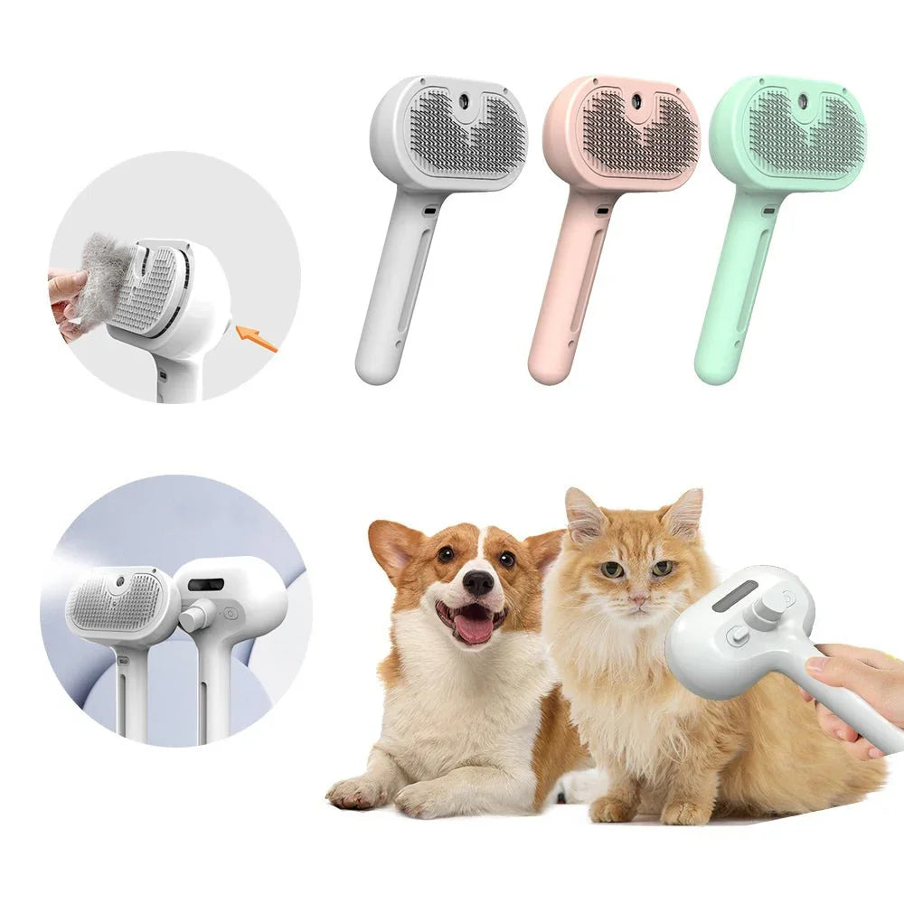 Pet Comb Self Cleaning Pets Hair Remover Brush For Dogs Grooming Tools Dematting Comb Built - in Mist Humidifier Pet Products - e & cj8e & cj8