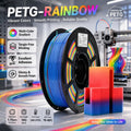 Rainbow Gradient PETG Filament For 3D Printers, Multicolor Color Changing Printing Material, Compatible With Most FDM Printers - e & cj8e & cj8