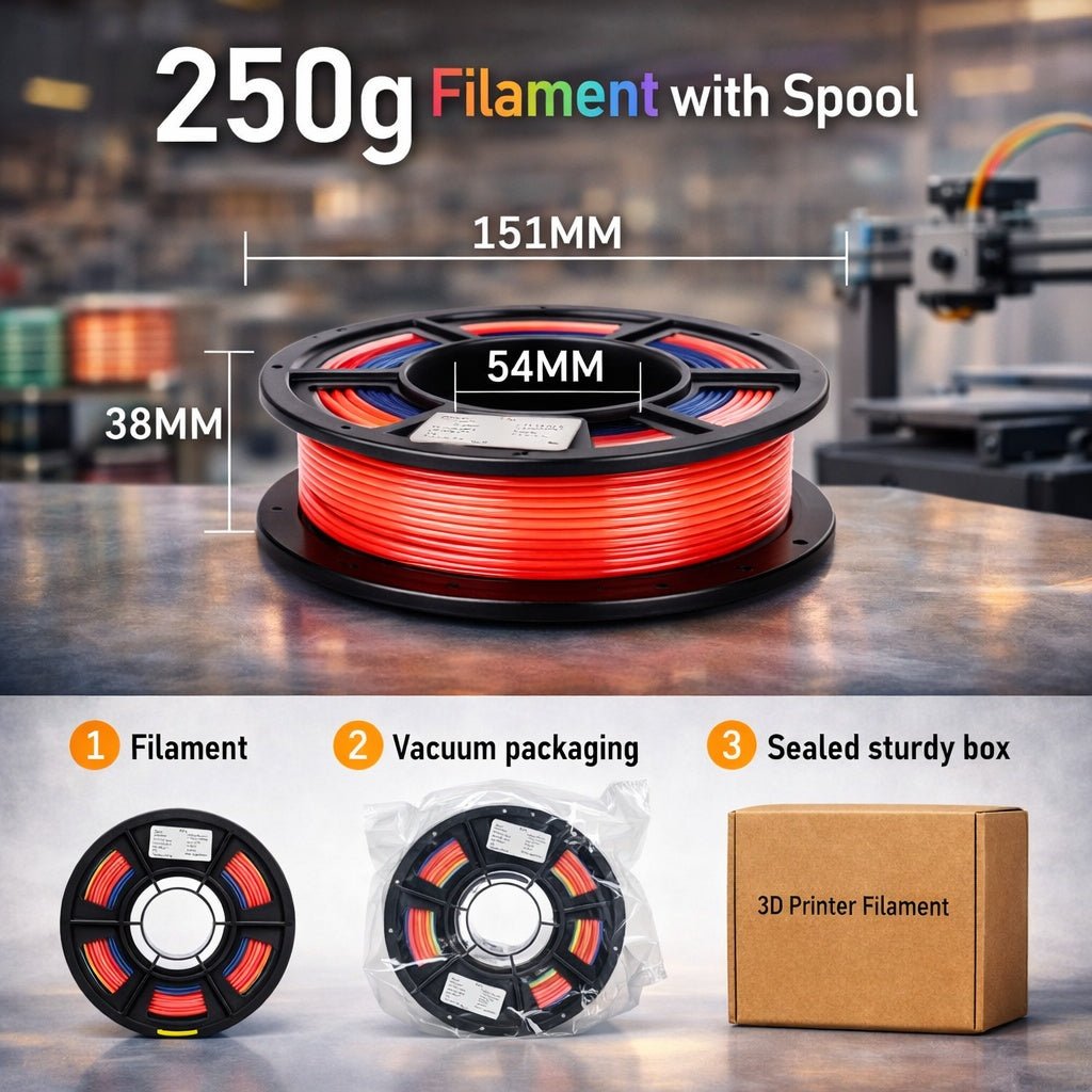 Rainbow Gradient PETG Filament For 3D Printers, Multicolor Color Changing Printing Material, Compatible With Most FDM Printers - e & cj8e & cj8