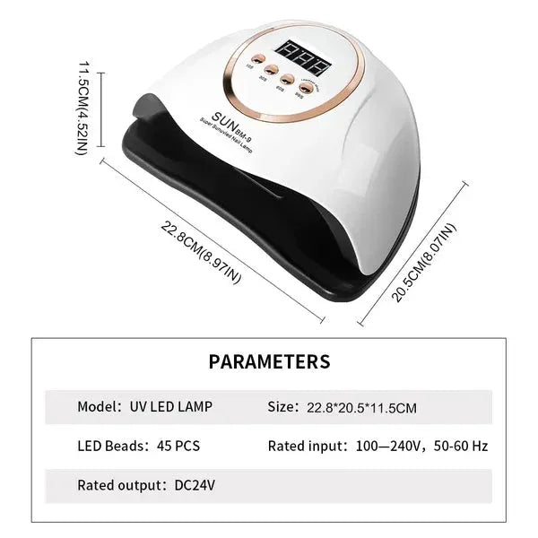 UV LED Nail Lamp,280W Nail Curing Lamps For Gel Polish With Automatic Sensor 4 Timer Setting,Led Nail Dryer, Professional Nail Art Drying Tools For Fingernail And Toenail - e & cj8e & cj8